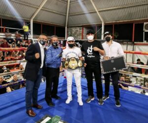 “El Gallo” Estrada Received Super Championship Belt in Hermosillo | Boxen247.com