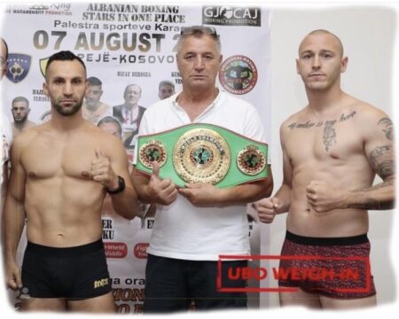 Kamer Maloku & Bosko Misic weigh-in ahead of UBO title fight in Kosovo | Boxen247.com (Kristian von Sponneck)