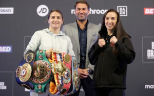 Katie Taylor & Jennifer Han meet at final press conference | Boxen247.com (Kristian von Sponneck)