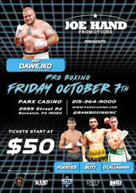 Joey Dawejko looks to make it back-to-back wins on October 7 | Boxen247.com